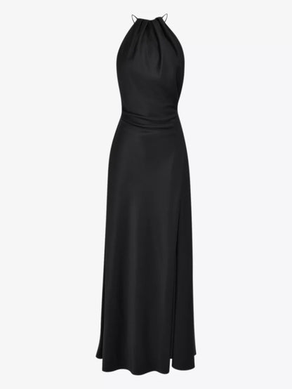 House of CB Black Zanab Halter Maxi Dress XS