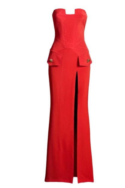 Versace x H&M Red Strapless Gown UK 8