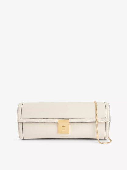 Demellier London Ivory Paris leather Maxi Clutch bag