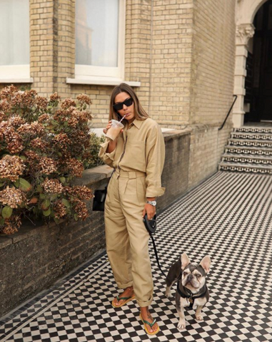 style blogger wearing a jumpsuit