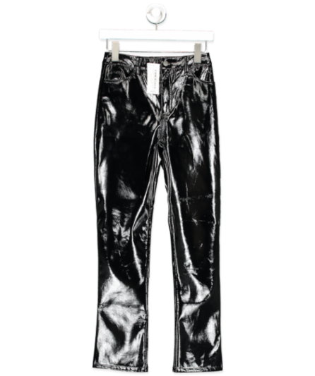New Look Black Vinyl Leather-look Trousers UK 6 - 7529546383550_Front_kathywilliamsmarketing.png