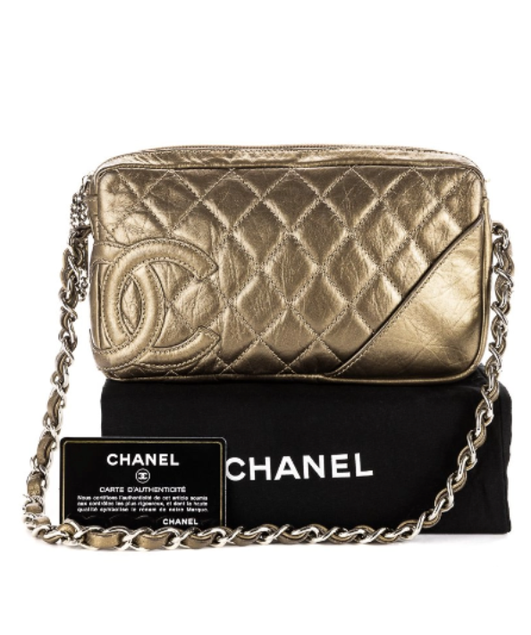 Chanel Gold Quilted Leather Crossbody bag