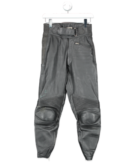 Goto High Perfromance Gear Black Leather Ribbed Padded Motor Cycling Trousers UK L - 7512782340286_Front_kathywilliamsmarketing.png