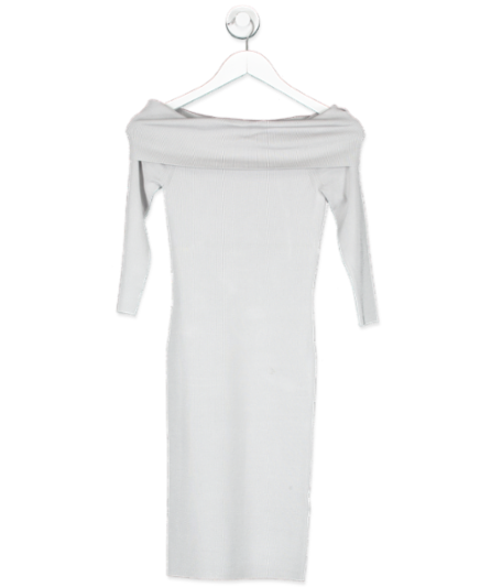 REISS Grey Silver Madeleine Knit Dress UK 4 - 7445851766974_Front_kathywilliamsmarketing.png
