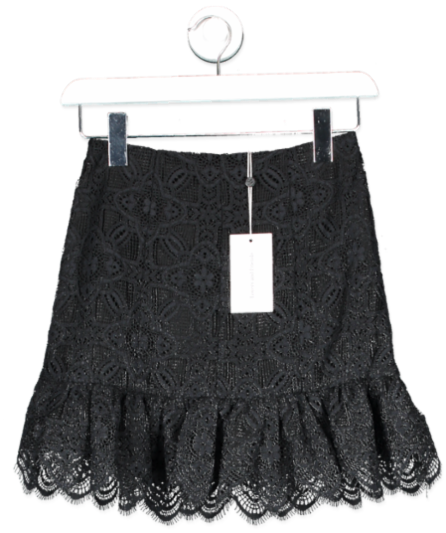Lovers and Friends Black Lace Mini Skirt UK XXS - 7527010894014_Front_kathywilliamsmarketing.png