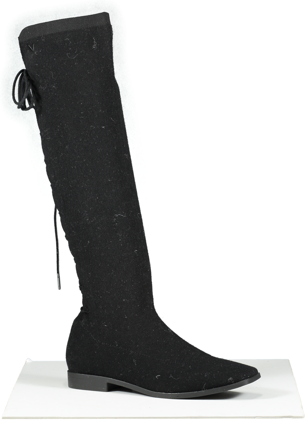 vivaia Black Square-toe Back-lace Mid-calf Boots UK 4 EU 37 👠