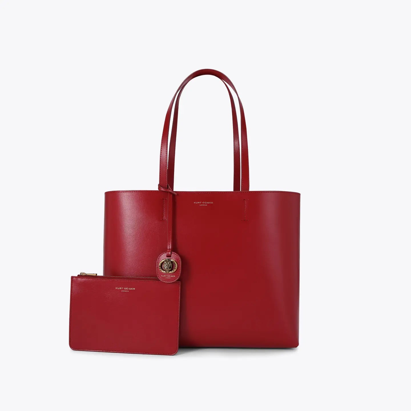 Kurt Geiger Red Leather Kensington Tote Bag